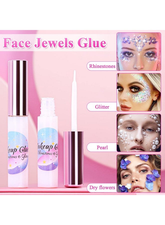 شينك غراء Akeup لأحجار الراين، غراء Shynek التجميلي اللامع للوجه، غراء لاصق للوجه يدوم طويلاً ومقاوم للماء لمجوهرات العين والأحجار الكريمة للوجه وأحجار الراين اللامعة للجسم - Image 1