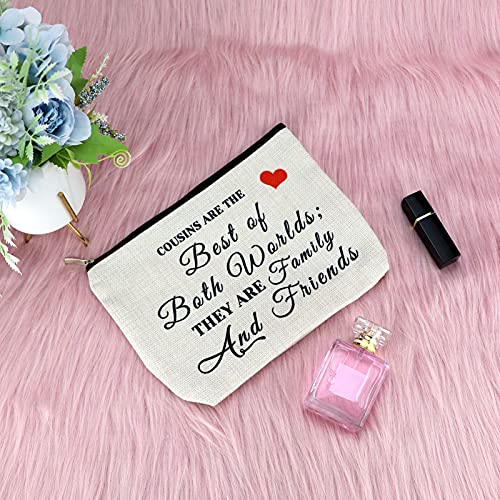 Sfodiary Cousin Birthday Gift Makeup Bags for Women Sister Best Friend Travel Cosmetic Pouch Friendship Christmas Graduation Gift for Bestie Sister - Image 3