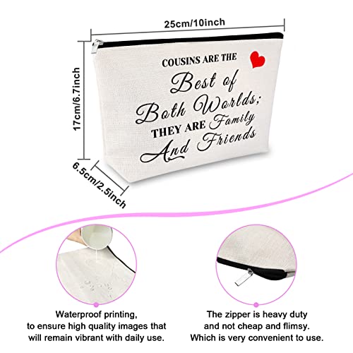 Sfodiary Cousin Birthday Gift Makeup Bags for Women Sister Best Friend Travel Cosmetic Pouch Friendship Christmas Graduation Gift for Bestie Sister - Image 2