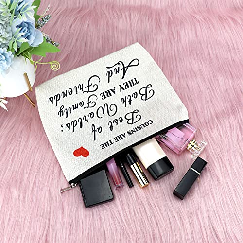 Sfodiary Cousin Birthday Gift Makeup Bags for Women Sister Best Friend Travel Cosmetic Pouch Friendship Christmas Graduation Gift for Bestie Sister - Image 4