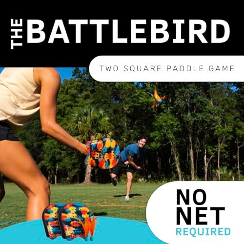 Waboba Battle Bird - Rethink Your Paddle Game – Backyard Set Includes: 2 Wearable Paddles, 2 Small Birdies and a Easy Court to Set-up with Stakes - Size 200 x 120 x 228 mm - Image 2