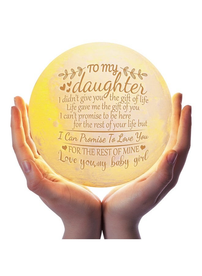 Funnli Funnli Mothers Day Gifts for Daughter, Daughter Birthday Gift Moon Lamp, Christmas Anniversary Wedding Birthday Gifts for Daughter from Mom Dad, 3D Printed LED Night Light with Wooden Stand  - Image 1