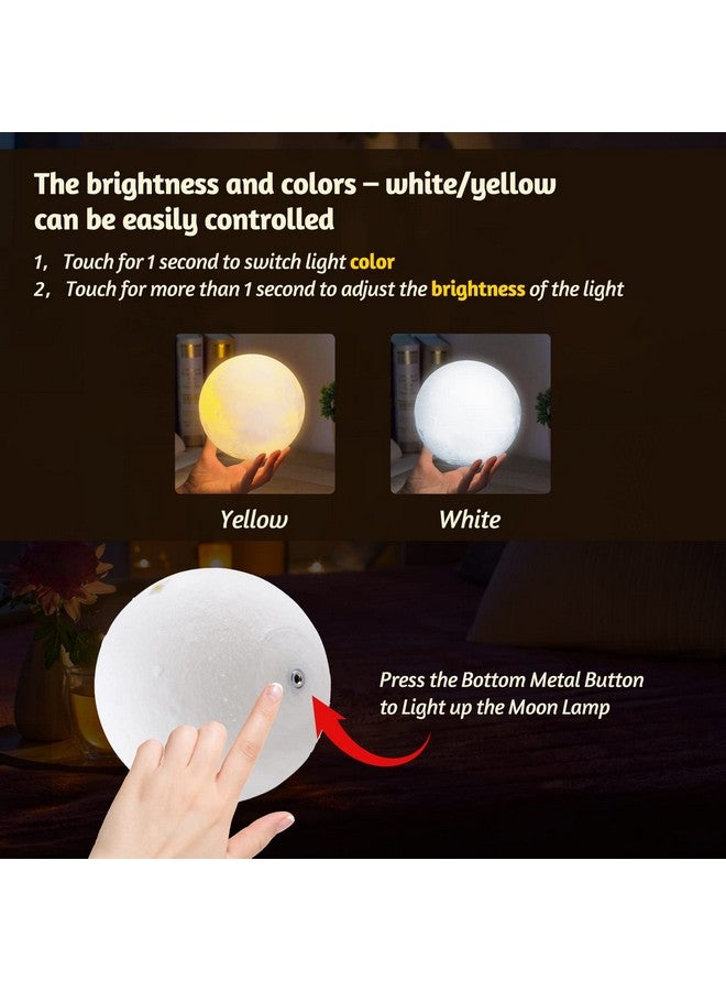 Funnli Funnli Mothers Day Gifts for Daughter, Daughter Birthday Gift Moon Lamp, Christmas Anniversary Wedding Birthday Gifts for Daughter from Mom Dad, 3D Printed LED Night Light with Wooden Stand  - Image 5