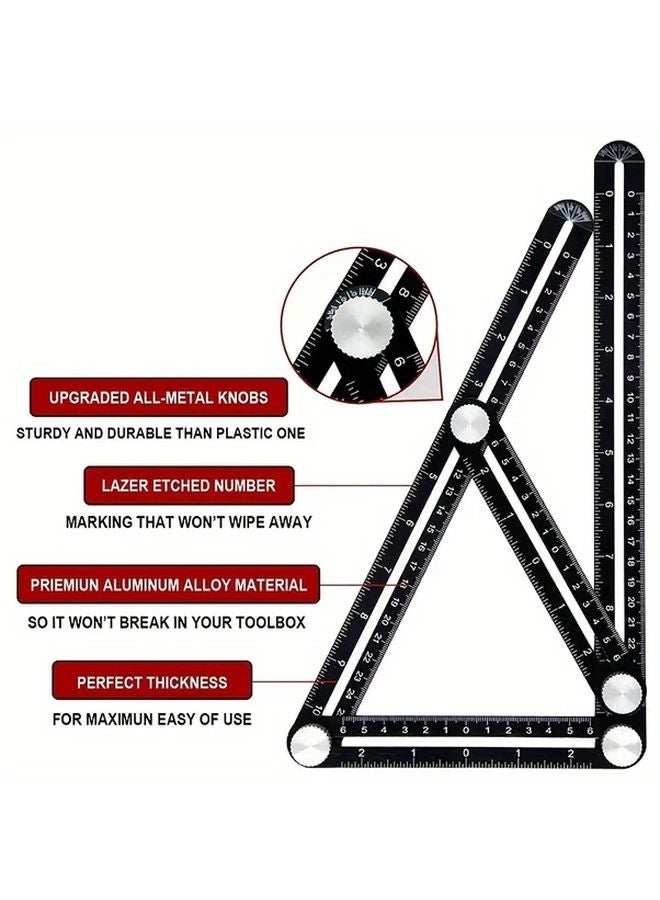 1pc Multi Angle Measuring Ruler Professional Construction Tool For Wood Tile Flooring - Image 5