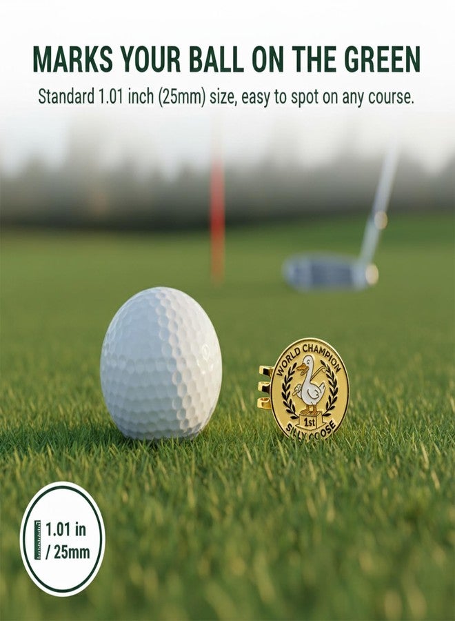 Hather Funny Golf Ball Marker World Champion Goose with Hat Clip, Standard Magnetic Elastic Hat Clip,Unique Golf Gift for Men & Women,Golf Lovers - Image 3