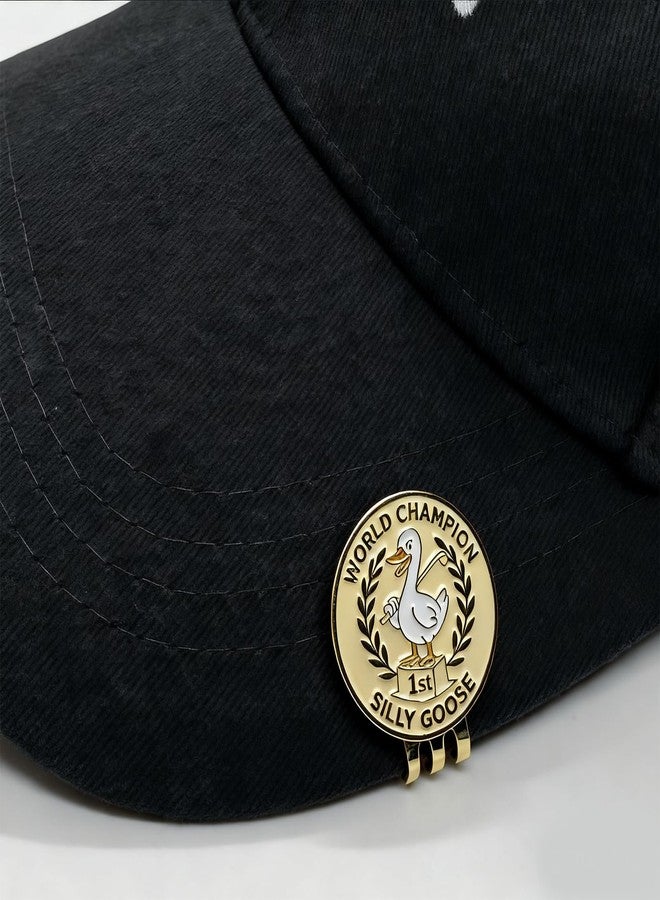 Hather Funny Golf Ball Marker World Champion Goose with Hat Clip, Standard Magnetic Elastic Hat Clip,Unique Golf Gift for Men & Women,Golf Lovers - Image 1