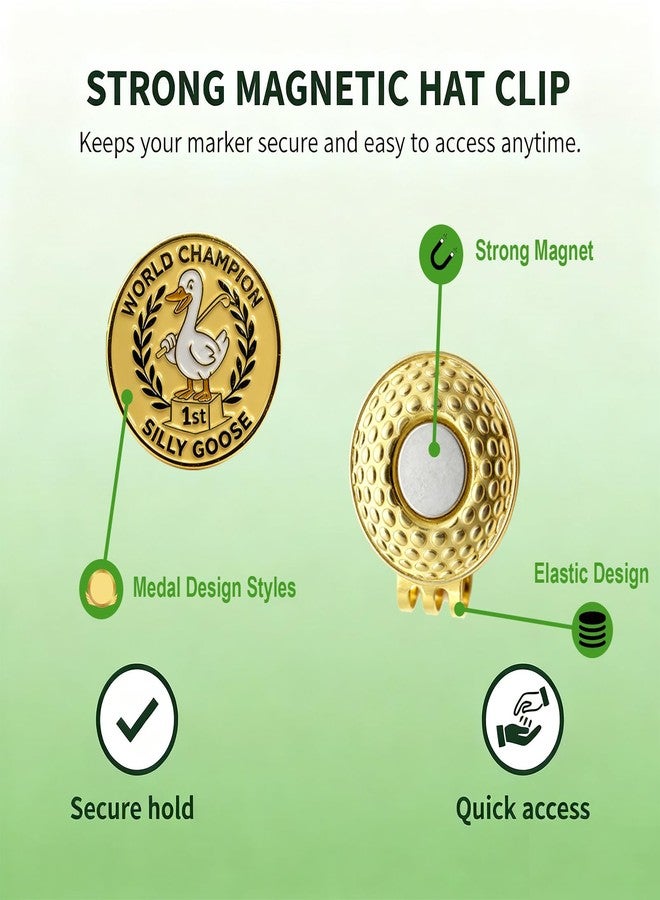 Hather Funny Golf Ball Marker World Champion Goose with Hat Clip, Standard Magnetic Elastic Hat Clip,Unique Golf Gift for Men & Women,Golf Lovers - Image 5