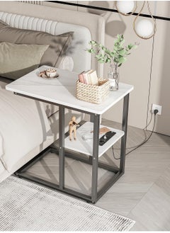 AGD Side Coffee Table with Tocket in White Marble Design  - Image 2