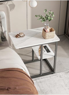 AGD Side Coffee Table with Tocket in White Marble Design  - Image 4