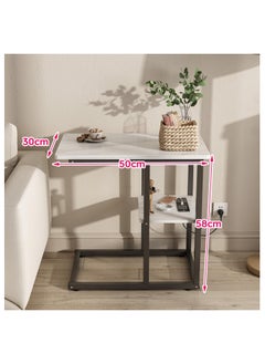 AGD Side Coffee Table with Tocket in White Marble Design  - Image 3