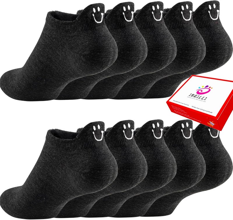 IBEILLI Women Cute Socks 10 Pairs Cotton Kawaii Embroidered Funny Low Cut Ankle Socks for Women Girls - Image 1