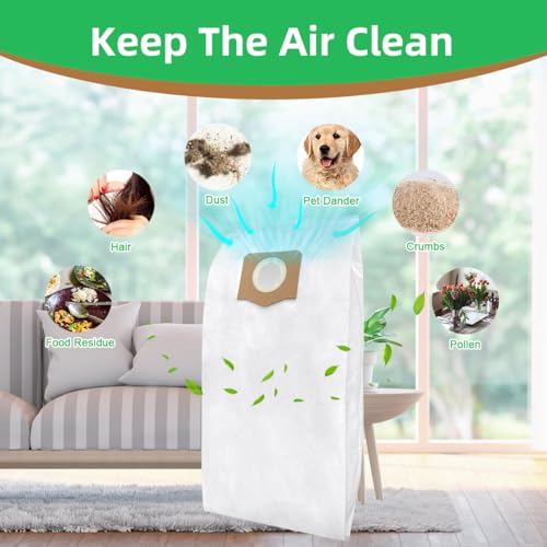 Jusiwow 8 Pack AVG0905 Dust Filter Bags, Compatible with EGO Power 9 Gallon Wet/Dry Vacuum WDV0900, High Efficiency Dust Collection Vac Bags - Image 3