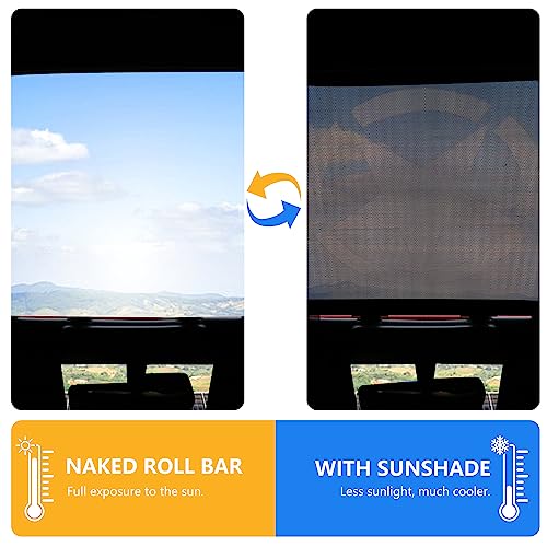 RERPRO غطاء شمس لجيب رانجلر JL JLU 2018-2023 بابين 4 أبواب شبكة أمامية، غطاء قماش ناعم، يحجب الأشعة فوق البنفسجية، الرياح، الضوضاء، النجوم - Image 3