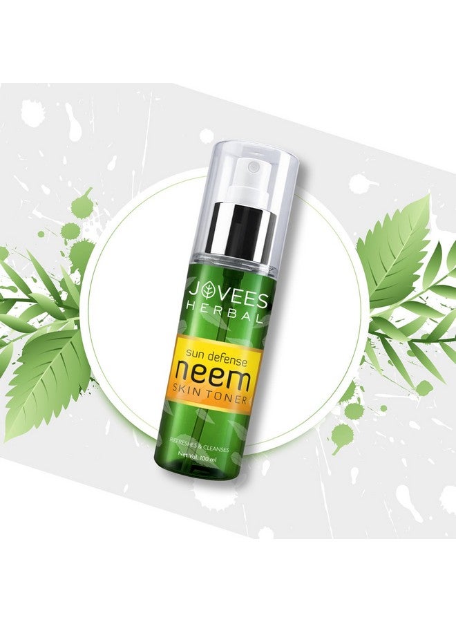 Jovees Herbal Neem Skin Toner | Sun Protection, Tightens Pores, Glowing Skin | Paraben and Alcohol Free | For All Skin Types | 100ML New - Image 3