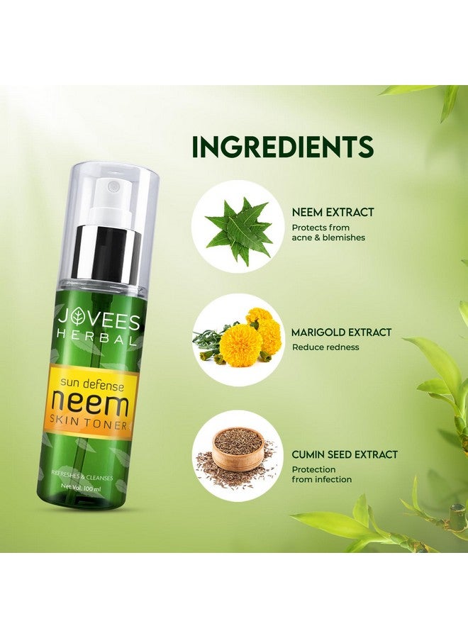 Jovees Herbal Neem Skin Toner | Sun Protection, Tightens Pores, Glowing Skin | Paraben and Alcohol Free | For All Skin Types | 100ML New - Image 5
