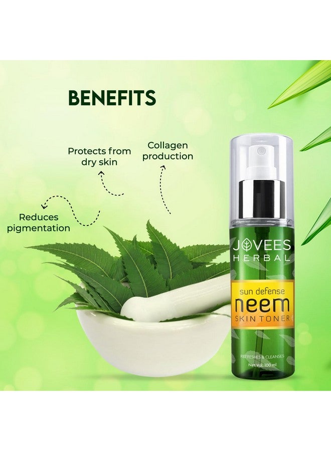 Jovees Herbal Neem Skin Toner | Sun Protection, Tightens Pores, Glowing Skin | Paraben and Alcohol Free | For All Skin Types | 100ML New - Image 4