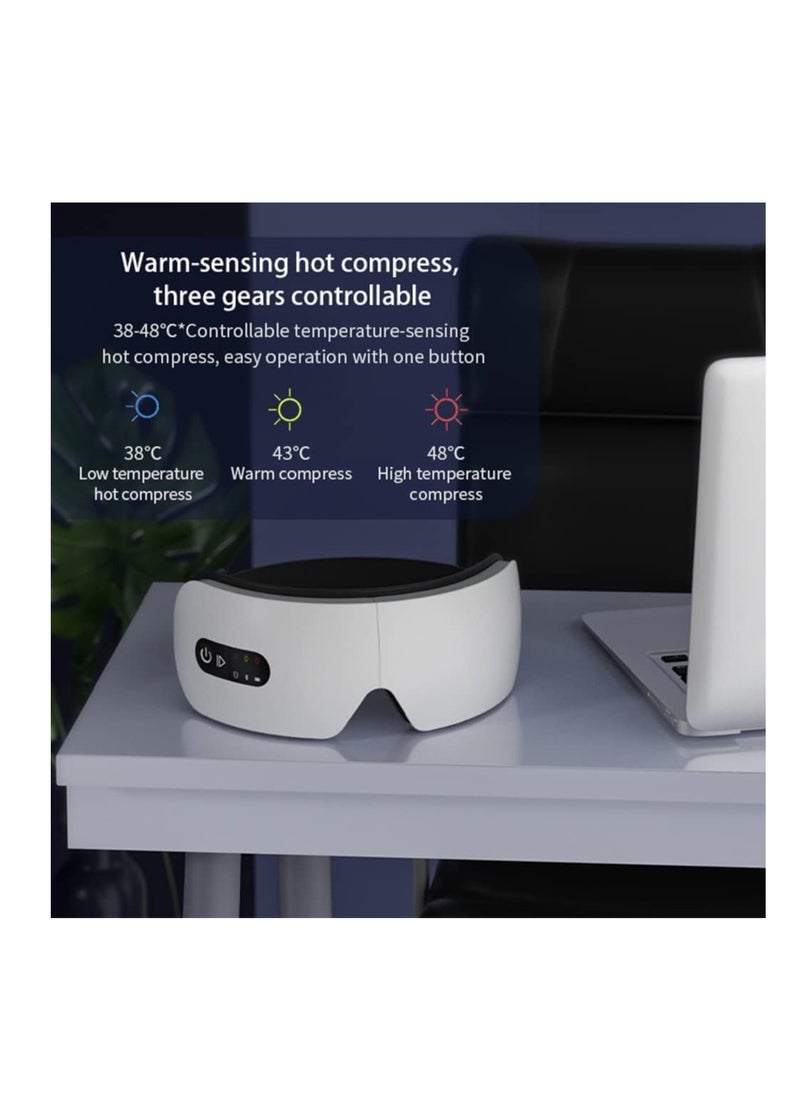 SAS Eye Massager with Heat Compression Bluetooth Music Rechargeable Eye Heat Massager for Relax and Reduce Eye Strain Dark Circles Eye Bags Dry Eye Improve Sleep  - Image 5