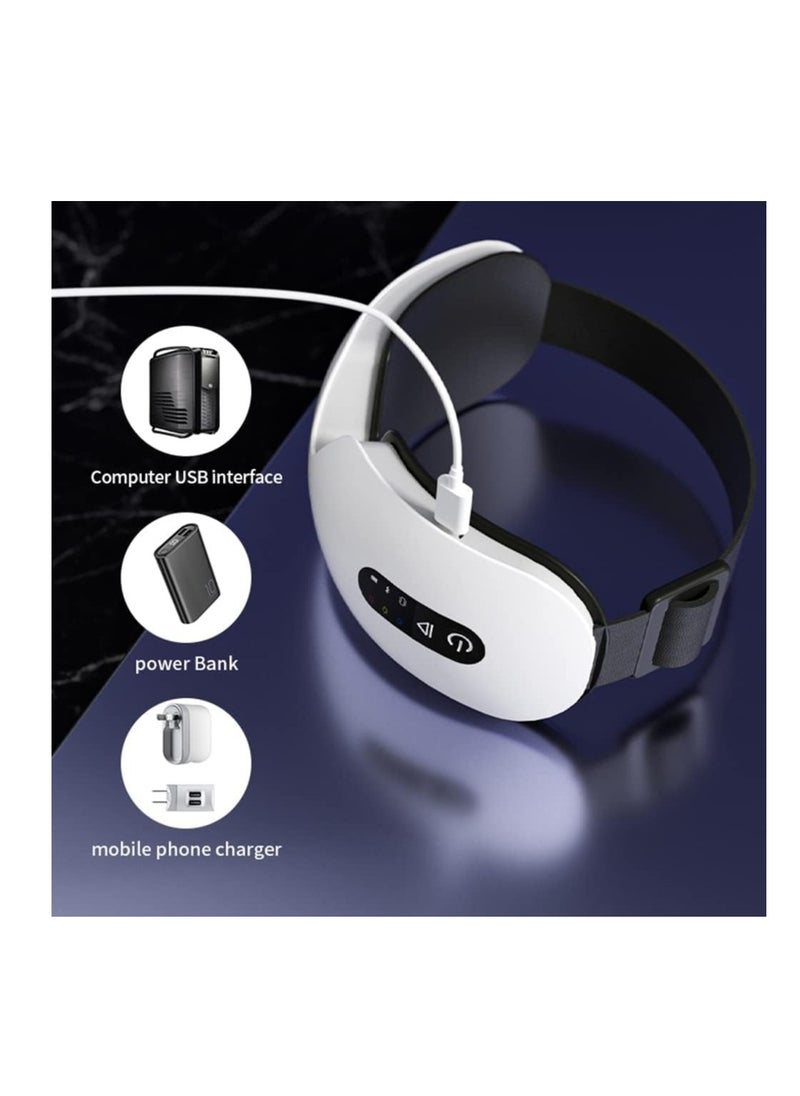 SAS Eye Massager with Heat Compression Bluetooth Music Rechargeable Eye Heat Massager for Relax and Reduce Eye Strain Dark Circles Eye Bags Dry Eye Improve Sleep  - Image 4