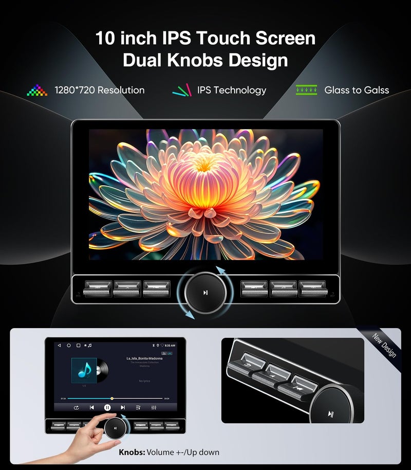 AINAVITO for Jeep Wrangler JK Head Unit Dodge Ram 1500 Radio | Wireless CarPlay Android Auto QLED Touch Screen Car Stereo | Single Knob Keybutton| AM/FM |Steering Wheel Control - Image 5