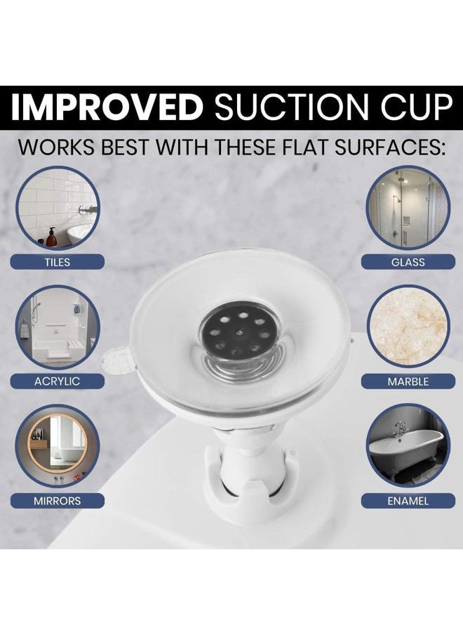 Mirrorvana Shower Shaving Mirror with Dual Anti Fog - Fogless Shatterproof Surface with Razor Holder and Strong 360° Suction Cup (8" x 7", White)  - Image 4