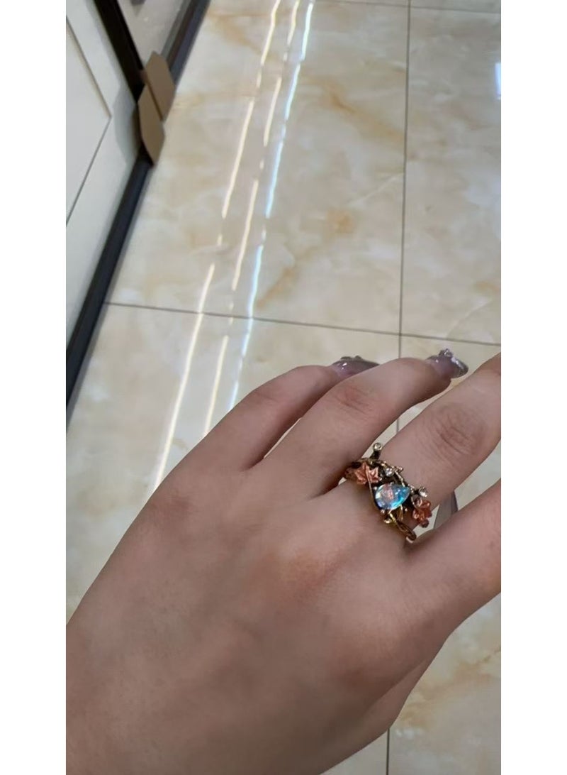 خاتم للنساء خاتم ورقة العنب - Image 4