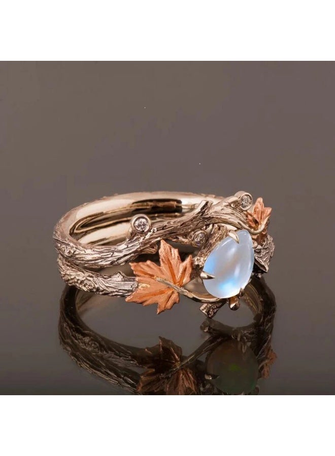 خاتم للنساء خاتم ورقة العنب - Image 3