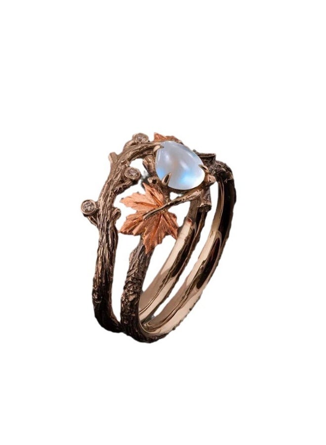 خاتم للنساء خاتم ورقة العنب - Image 1