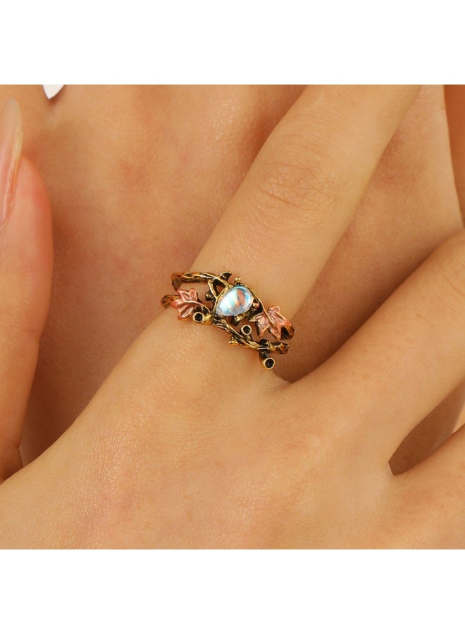 خاتم للنساء خاتم ورقة العنب - Image 5