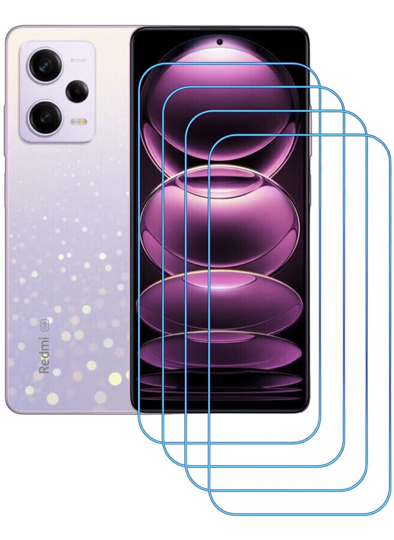 ACLIX 4 Pieces Antistatic ESD Dustproof Premium Quality High Definition Clear Tempered Glass Screen Protector Designed For Xiaomi Redmi Note 12  Pro - Image 1