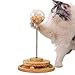 Marchul Cat Puzzle Feeder Interactive Cat Toy with Treat Dispenser Roller Track Ball Wooden Slow Feeder Ball for Indoor Cats 3in1 Food Puzzle Toy for Mental Stimulation - Image 3