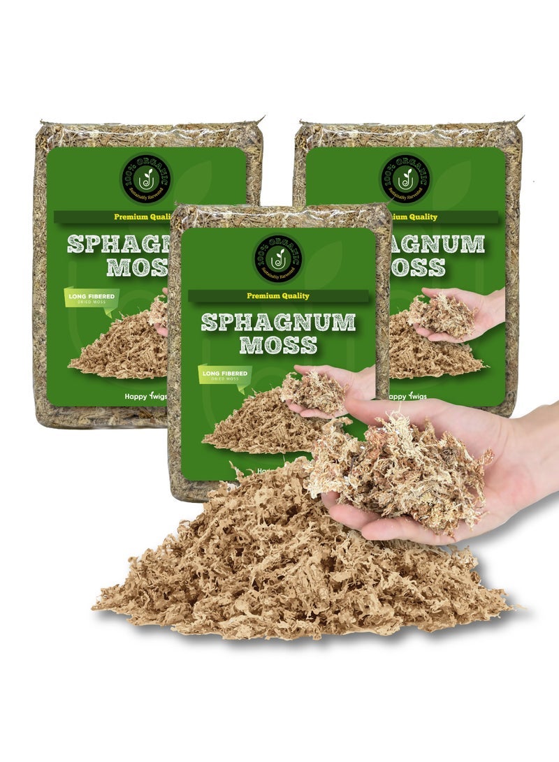 TJMR HAPPY-TWIGS 50g Premium Compressed Long Fibered Dried Sphagnum Moss Natural Potting Mix for Succulent, Carnivorous Plants, Orchid Plant Soil, Air Layering, Mulching, Propagation, Reptile or amphibiansâ€™ terrariums - Image 2