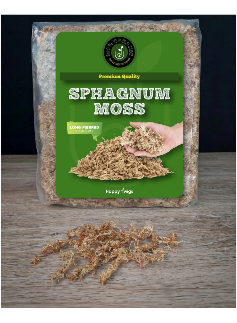 TJMR HAPPY-TWIGS 50g Premium Compressed Long Fibered Dried Sphagnum Moss Natural Potting Mix for Succulent, Carnivorous Plants, Orchid Plant Soil, Air Layering, Mulching, Propagation, Reptile or amphibiansâ€™ terrariums - Image 3