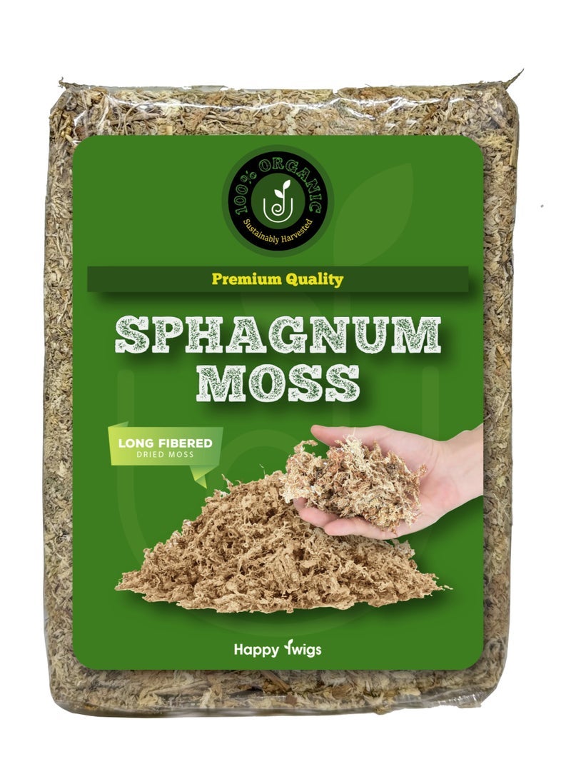 TJMR HAPPY-TWIGS 50g Premium Compressed Long Fibered Dried Sphagnum Moss Natural Potting Mix for Succulent, Carnivorous Plants, Orchid Plant Soil, Air Layering, Mulching, Propagation, Reptile or amphibiansâ€™ terrariums - Image 1
