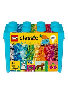 LEGO 11038 صندوق طوب كلاسيكي نابض بالحياة ومبدع لعبة خيالية للأطفال، حصان، كرز، طاحونه، لوح تزلج، فراشة، جيتار، طائرة، وحيد القرن، نموذج منزل، سيارة، هدية للفتيات والفتيان من سن 4 سنوات وما فوق (850 قطعة)  - Image 3