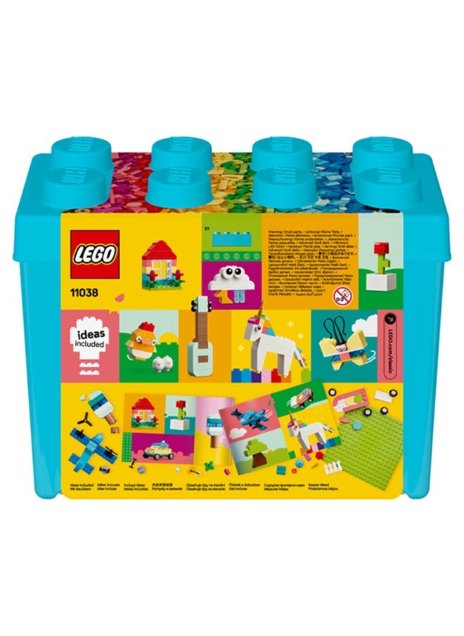 LEGO 11038 Classic Vibrant Creative Brick Box Imaginative Toy For Kids, Horse, Cherry, Windmill, Skateboard, Butterfly, Guitar, Plane, Unicorn, Model House, Car, Gift For Girls And Boys Aged 4 And Over (850 Pieces)  - Image 2