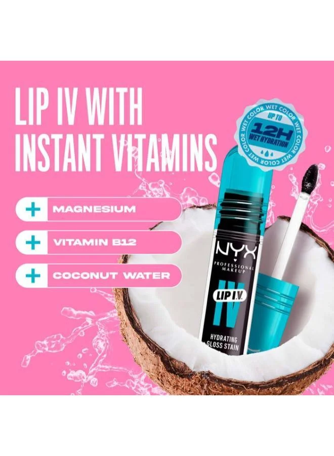 نيكس مكياج المحترفين Lip Iv Hydrating Gloss Stain Lip Gloss Up To 12Hr Hydration High Pigment Wet Shine Finish Grape Gushin'