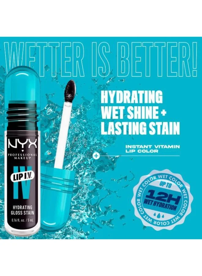 نيكس مكياج المحترفين Lip Iv Hydrating Gloss Stain Lip Gloss Up To 12Hr Hydration High Pigment Wet Shine Finish Grape Gushin'