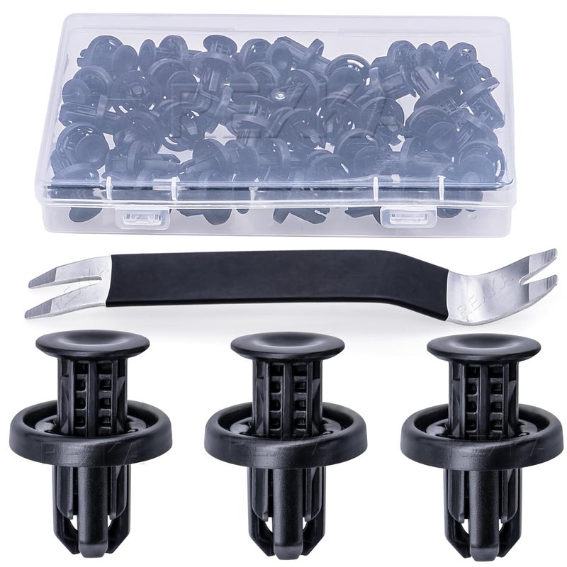 Rexka 41pcs Rear Front Bumper Cover Fender Grille Under Cover Push-Type Retainer Clip Fastener Rivet 91505-TM8-003 for Honda Acura -Multipurpose Auto Trim Panel Body Remover - Image 1