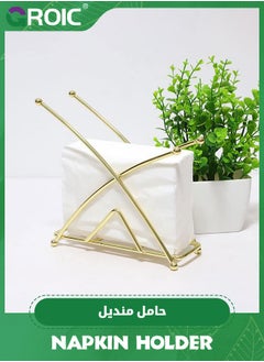 GROIC Stainless Steel Napkin Holder, Modern Napkin Dispenser, Paper Napkins Holder, Premium Paper Tissue Dispenser for Dinner Tables,Tissue Dispenser Organizer  - Image 2