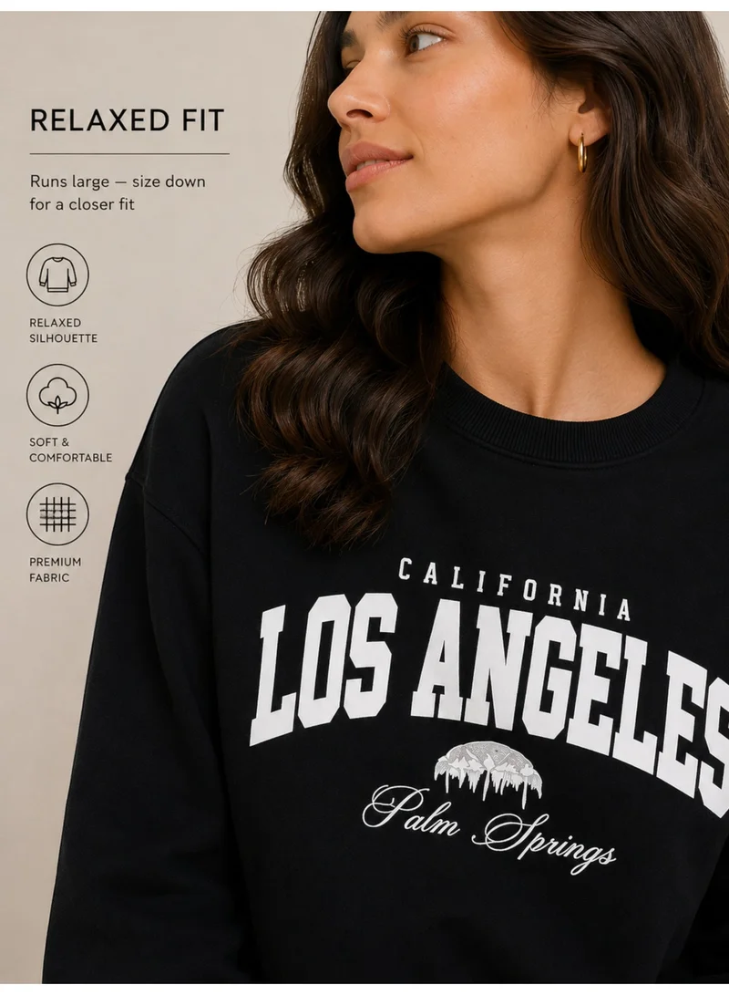 Victor And Jane Ladies’ “Los Angeles” Graphic Pullover – 100% Cotton Fleece
