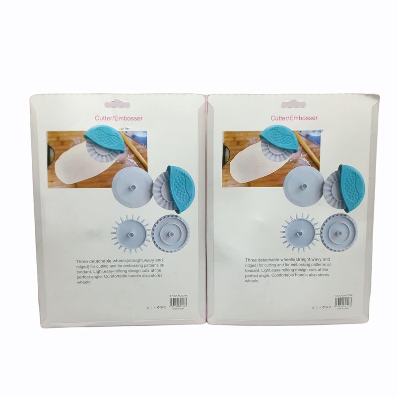 Folca 4 Pcs Plastic Cutter Fondant Cake Cookie Cutter Mould Decorating Tools Set of 2 - Image 2