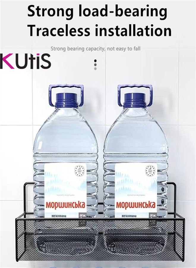 Kutis 1-Piece Bathroom Shelf Shower Shampoo Soap Organizer Wall Mounts Storage Rack Black 36x15x9Centimeter - Image 5