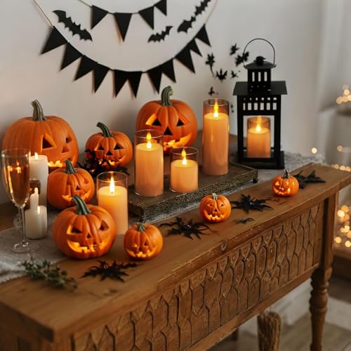 DECOVAA Flickering LED Flameless Candles, Battery Operated Acrylic Glass Candle Set, Moving Wick Candle for Home Décor, Wedding, Party, Diwali Decoration (Set of 5) - Image 5