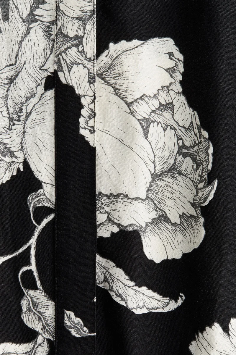 H&M Linen-blend tie-belt dress