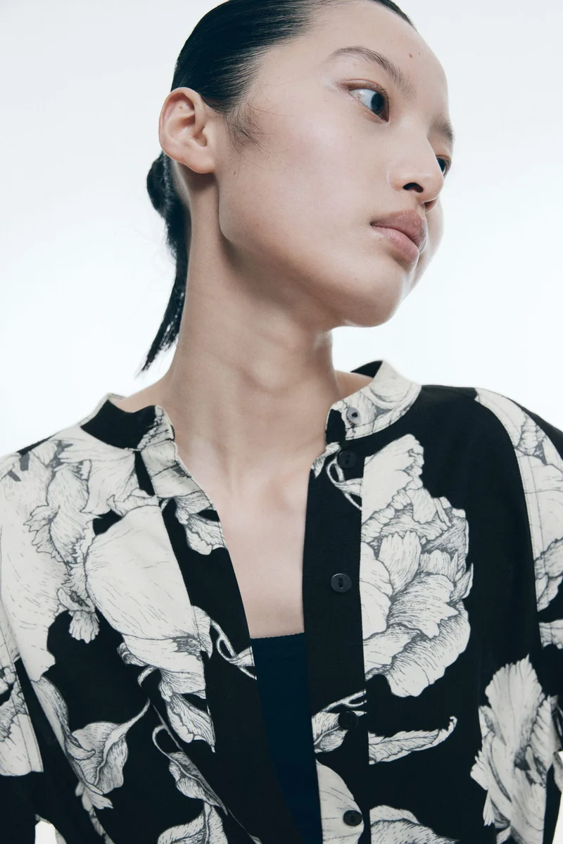 H&M Linen-blend tie-belt dress