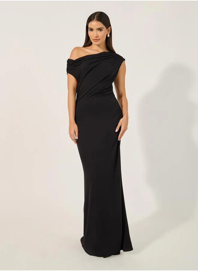 Take Two Take Two One Shoulder Neck Bodycon Maxi Dress