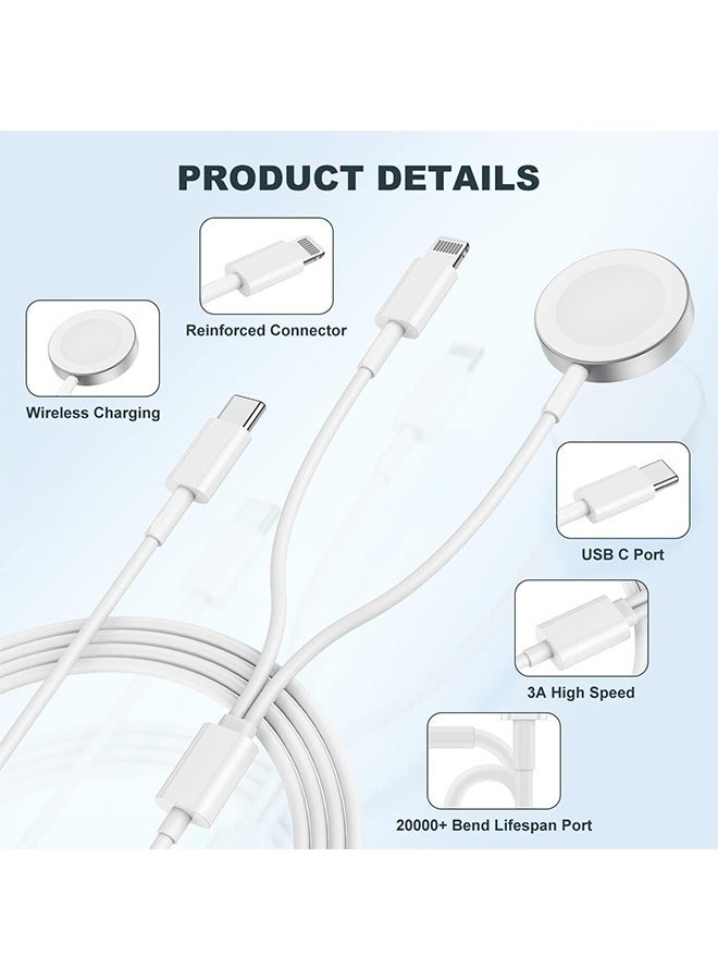 2 in 1 Apple Watch Charger, USB C Magnetic iWatch Charger Cord  USB-C to Lighting Cable 6FT with Type C Block, Fast Charging i-Watch Series Ultra/9/8/7/6/SE/5, for Phone 14/13/12/11 Series - Image 4