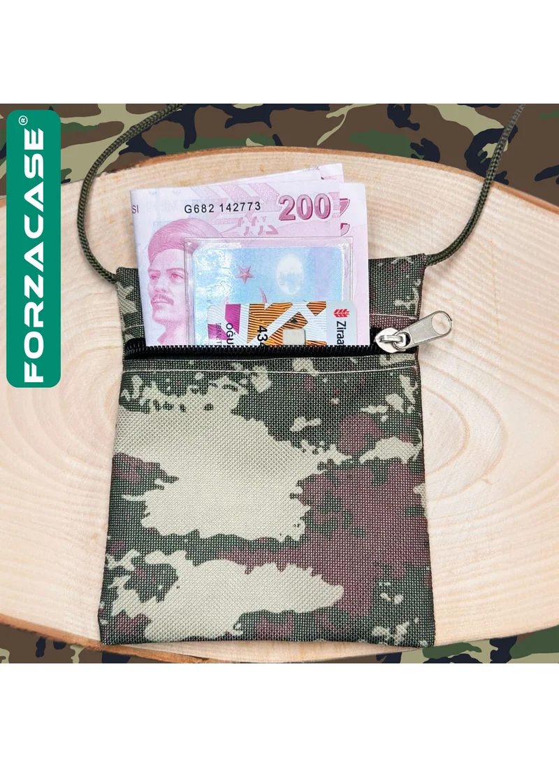 Forzacase Single Pocket Zippered Rope Neck Hanging Military Wallet 14 cm - FC614