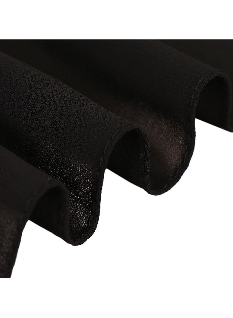 Hijab House Premium Black Chiffon Hijab for Muslim Women | Lightweight, Breathable & Non-Slip Headscarf | 28 x 72 Inches Long | Elegant, Daily & Occasion Wear - Image 5