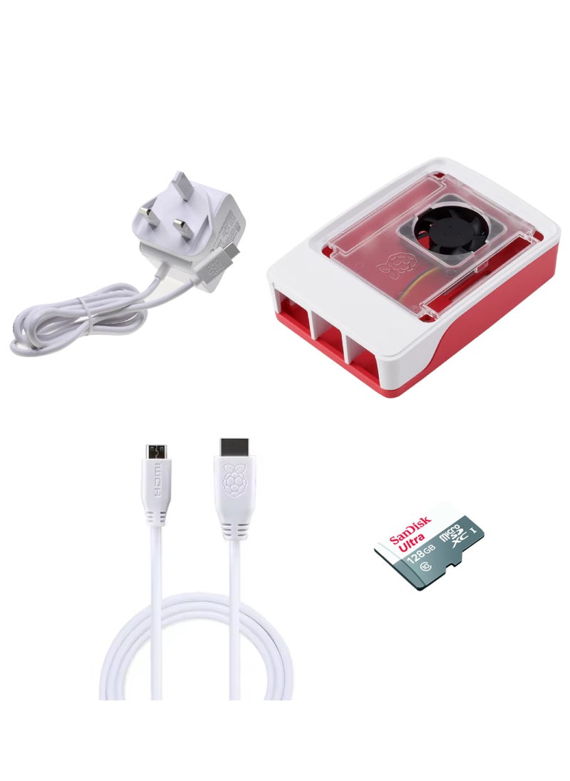 رازبيري باي - مجموعة ملحقات Raspberry Pi 5 – مزود طاقة، صندوق، كابل HDMI وبطاقة MicroSD - Image 1